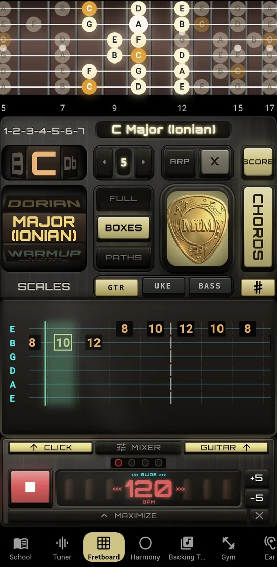 Guitar Scales Chart in the app