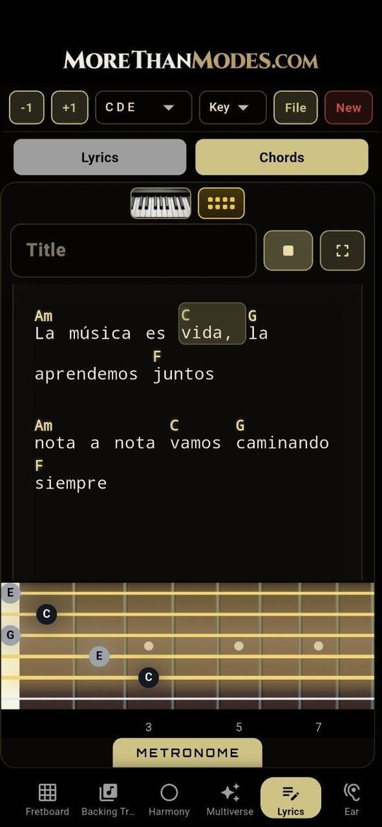 Lyrics and chords composer